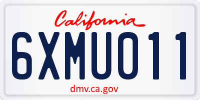 CA license plate 6XMU011