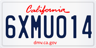 CA license plate 6XMU014