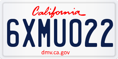 CA license plate 6XMU022