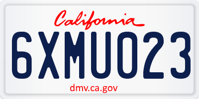 CA license plate 6XMU023