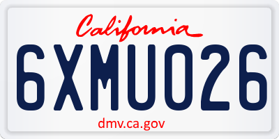 CA license plate 6XMU026
