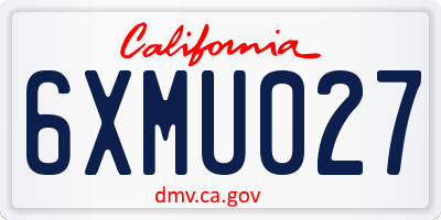 CA license plate 6XMU027