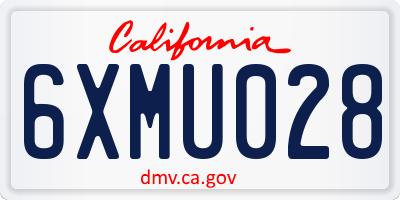 CA license plate 6XMU028