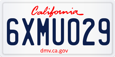 CA license plate 6XMU029