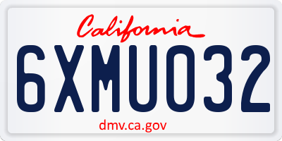 CA license plate 6XMU032