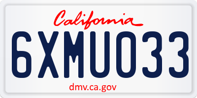 CA license plate 6XMU033