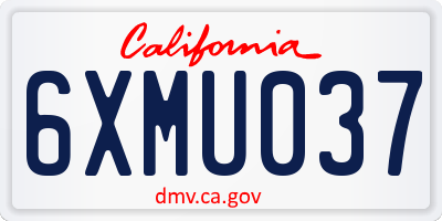 CA license plate 6XMU037