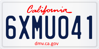 CA license plate 6XMU041