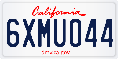 CA license plate 6XMU044