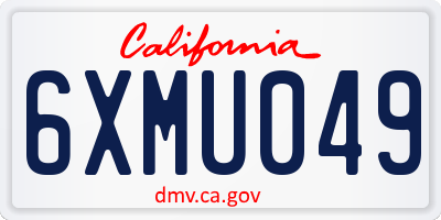CA license plate 6XMU049