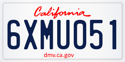 CA license plate 6XMU051
