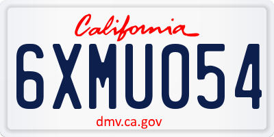 CA license plate 6XMU054