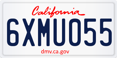 CA license plate 6XMU055