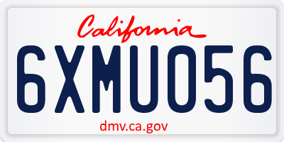 CA license plate 6XMU056