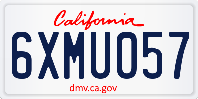 CA license plate 6XMU057