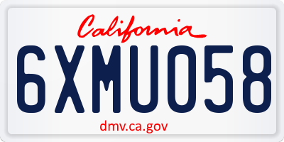 CA license plate 6XMU058