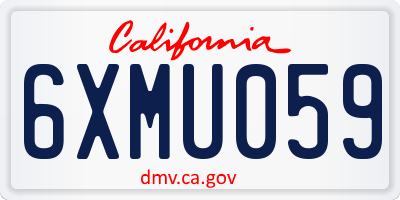 CA license plate 6XMU059