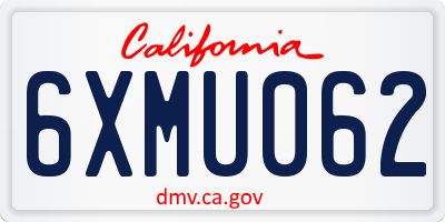 CA license plate 6XMU062
