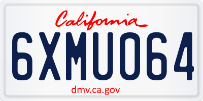 CA license plate 6XMU064
