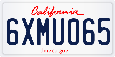 CA license plate 6XMU065