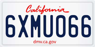 CA license plate 6XMU066