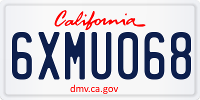 CA license plate 6XMU068