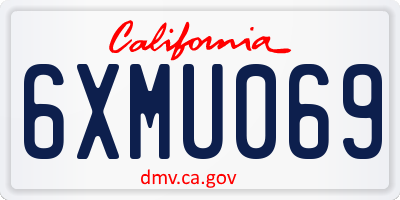 CA license plate 6XMU069