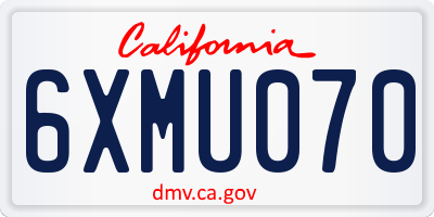 CA license plate 6XMU070