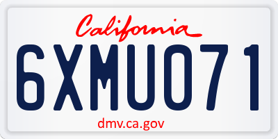 CA license plate 6XMU071
