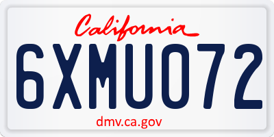 CA license plate 6XMU072