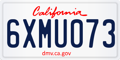 CA license plate 6XMU073