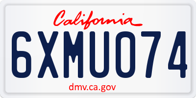 CA license plate 6XMU074