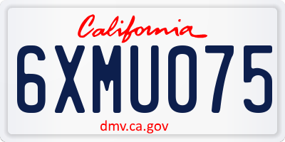 CA license plate 6XMU075