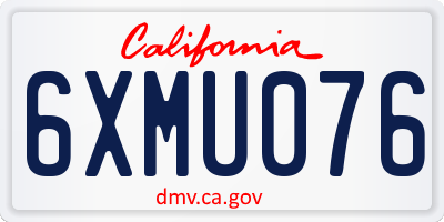 CA license plate 6XMU076