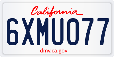 CA license plate 6XMU077