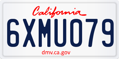 CA license plate 6XMU079