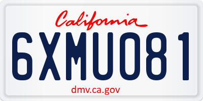 CA license plate 6XMU081