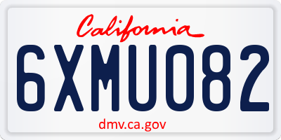 CA license plate 6XMU082