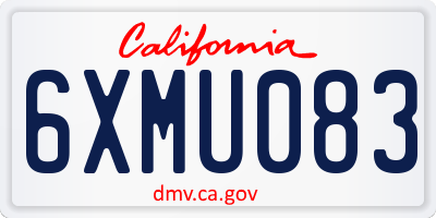 CA license plate 6XMU083