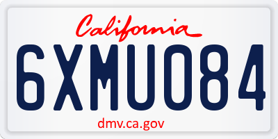 CA license plate 6XMU084