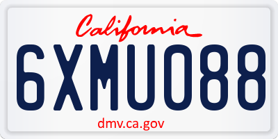 CA license plate 6XMU088