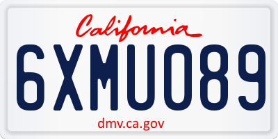 CA license plate 6XMU089