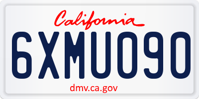 CA license plate 6XMU090