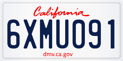CA license plate 6XMU091
