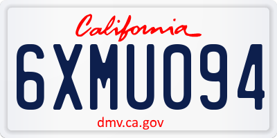 CA license plate 6XMU094