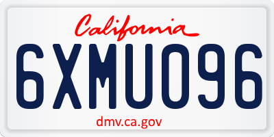 CA license plate 6XMU096