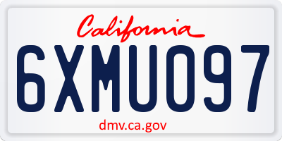 CA license plate 6XMU097