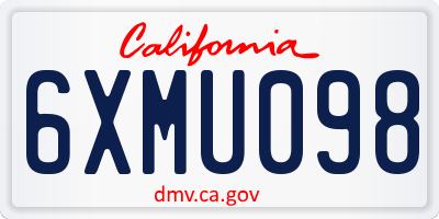 CA license plate 6XMU098