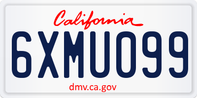 CA license plate 6XMU099