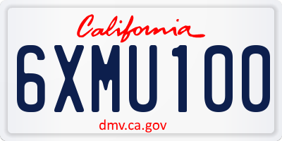 CA license plate 6XMU100